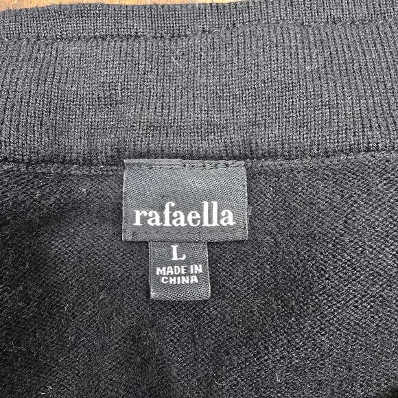 Women's Rafaella Black Beaded Collar 3/4 Sleeve Snap Close Cardigan - Size Large - Picture 8 of 8